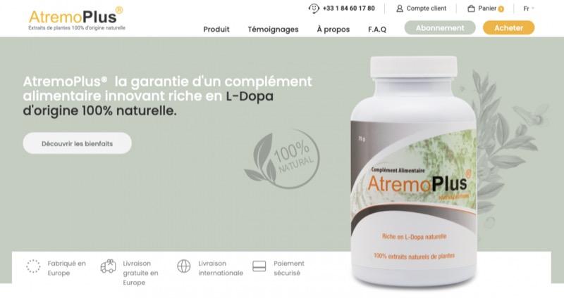 Capture d'écran du projet Atremoplus.com